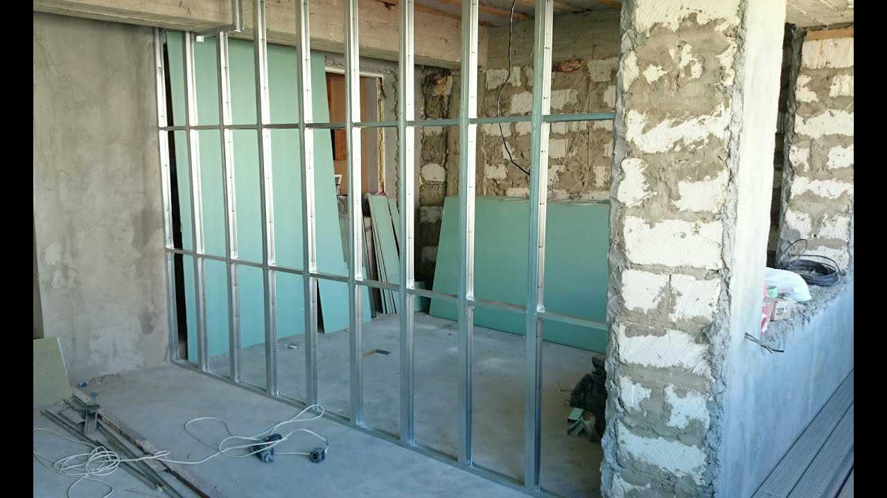 монтаж каркасной огнестойкой перегородки из гипсокартона